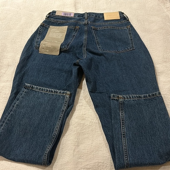 Everlane no stretch Denim The Curvy 90’s cheeky straight 27 crop NWT - Picture 7 of 10